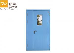 Wholesale Unequal Leaf Steel Fire Rated Exterior Doors With Vision Panel/Powder Coating Finish from china suppliers