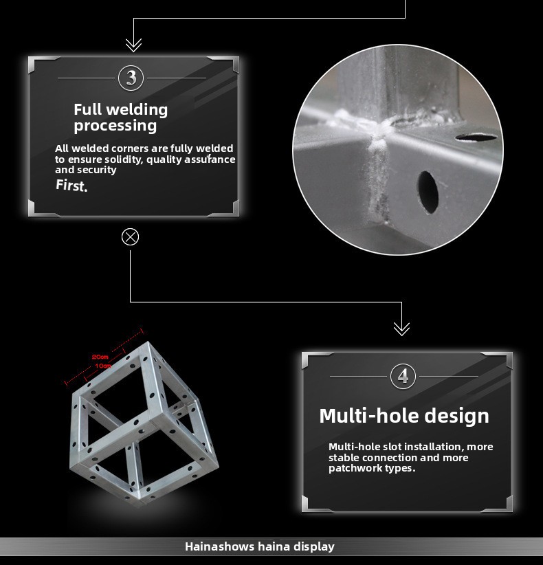 Sturdy Aluminium Stage Truss Welding Aluminum Box Truss For Advertising Display