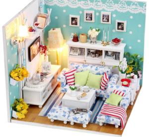 Wholesale Dollhouse, DIY Lights House, Miniature Set, Romantic Full House, building model from china suppliers