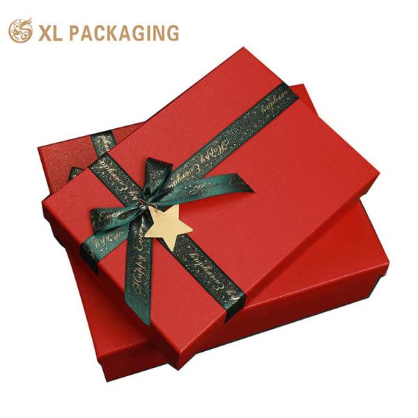 Customized Size Eco-Friendly Clothing Scarf Gift Packaging Box with Red Lid and