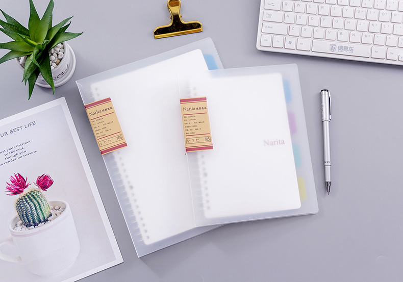 Office and Student A5/B5 40 Sheets Plastic Cover Note Book with Transparent Cover