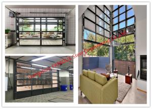 Wholesale Aluminum Frame Rolling Door Customized Transparent Door With Tempered Glass Panel from china suppliers