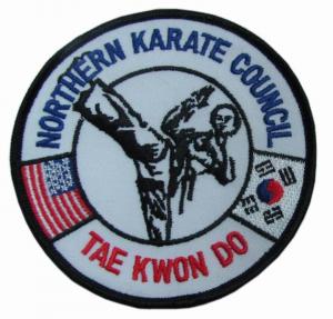 Wholesale TAE KWON DO Merrow Border embroidered logo patches 130*30mm from china suppliers