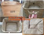 100% jute storage basket,natural jute material collapsible decorative storage
