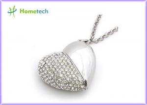 Wholesale Silver USB 1.1 / 2.0 Crystal Heart USB Flash Drive Jewelry, Bulk USB Flash Drives from china suppliers
