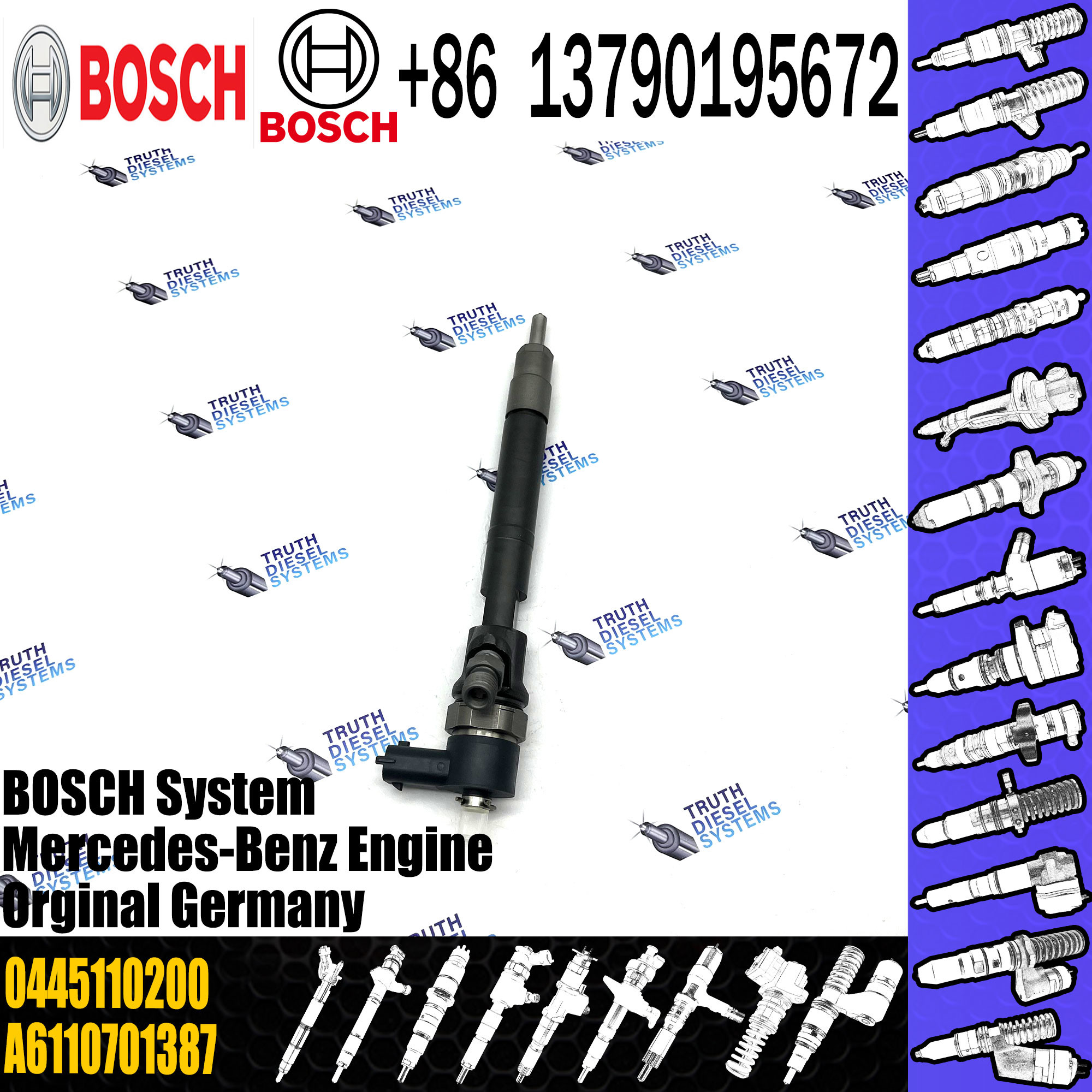 High Quality Diesel Engine Fuel Common Rail Injector 0 445 110 200 0445110200