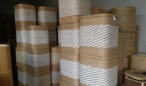 Wholesale Natural Straw Household Storage Stool Grass Bamboo Woven Ottoman Box Eco-Friendly Hand-Woven Grass Rattan Stools from china suppliers