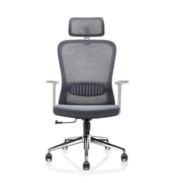 Quality Grey White Mesh Office Chair Fabric Height Adjustment Staff Computer Chair for sale