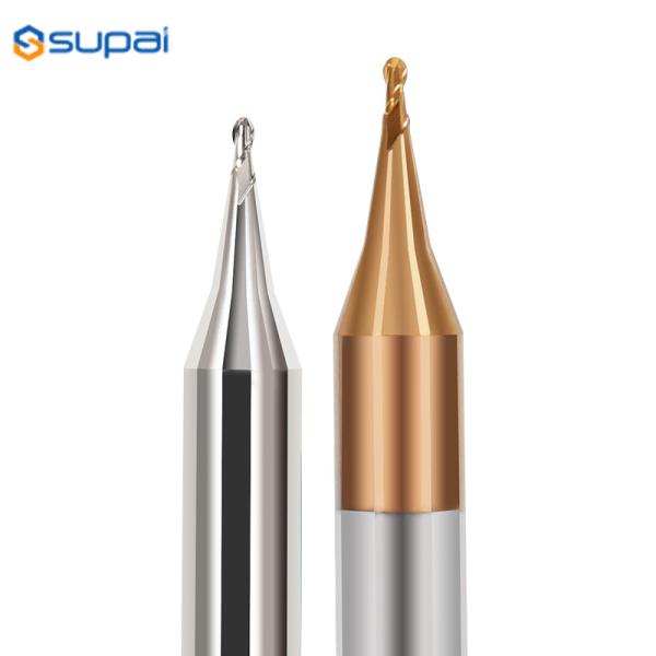 Fine Grain Tungsten Steel Solid Carbide 2Flutes Micro Diameter Ball Nose End