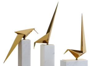Wholesale Polished Stainless Steel Origami Crane Sculpture For Interior Decoration from china suppliers