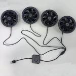 Summer Cooling Jacket Fan With 4way Cables / One Power Cable Connect 4 Fans