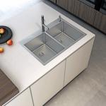 18 Guage Handmade Double Bowl Sink Drop In Satin Brushed