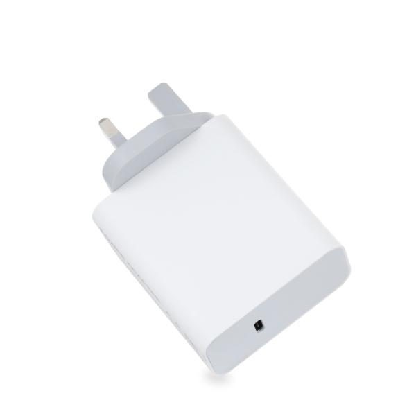 UK 2-Pin USB-C Wall Charger, 60W High-Speed Output Power Adapter for Laptop