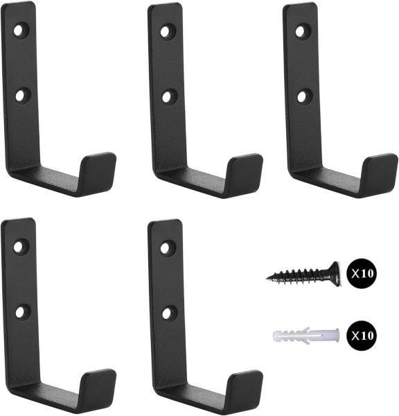 Rohs Certified Towel Hooks Heavy Duty Black Wall Hooks 0.51*0.51*3.7inch