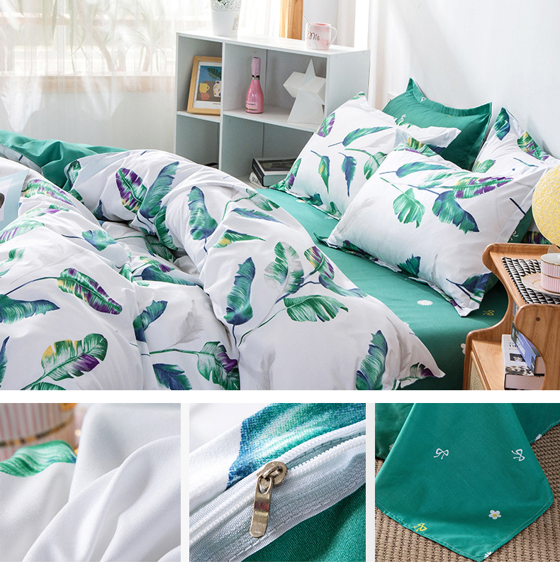 100% Cotton Air-permeable Plant Pattern Juego De Sabanas De Algodon Customized Comforter
