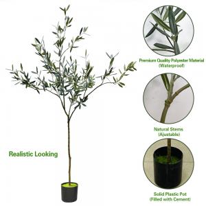 Wholesale 195cm Artificial Olive Tree Light Decoration Restarant Bonsai Evergreen Fabric Leaves from china suppliers
