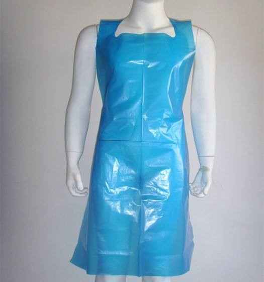 Cleaning Plastic Throw Away Aprons , Colored Plastic Disposable Paint Aprons HDPE / LDPE
