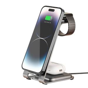 Wholesale 15W Aluminum Alloy 3 In 1 Wireless Charging Stand for Smart Devices from china suppliers