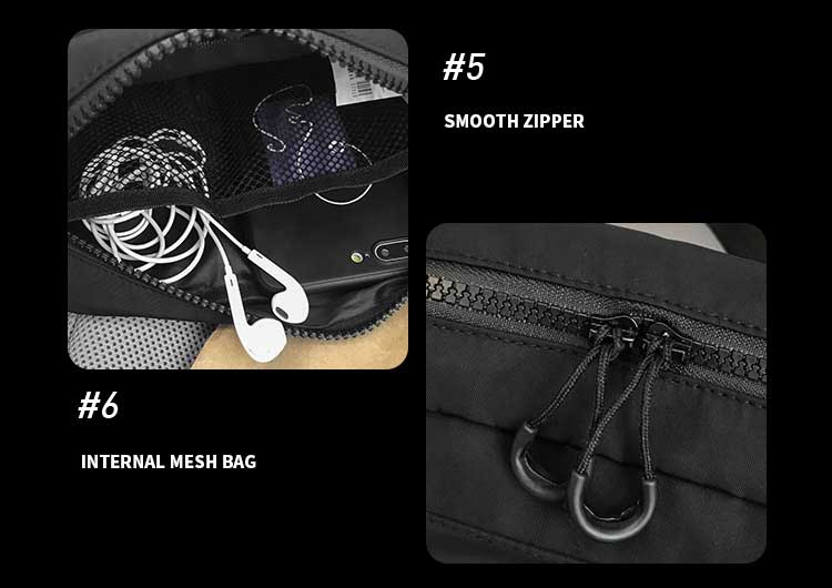 Waterproof Durable Nylon Unisex Fashion Cross Body Sling Bag for Teenager Solid Color