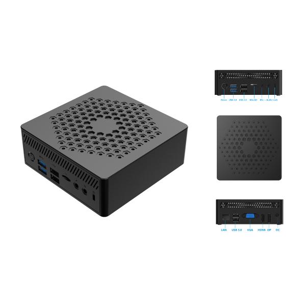 512GB SSD Fanless Mini PC Intel Jasper Lake N5100 CPU Window 11 Pcie Slot