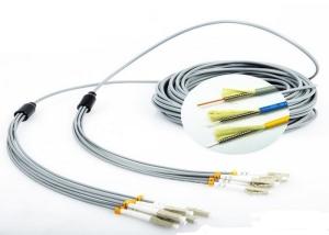 Wholesale FO Sensor 6 Core Multimode Fiber Optic Cable , Gray LC - LC Fiber Optic Armored Cable from china suppliers