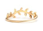 14K Yellow Gold Olive Branch Diamond Ring Round Cut 1.2mm Size