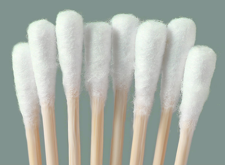 MS05 10cm Disposable cotton swab sterile cosmetic single head medical wooden stick cotton swab absorbent cotton swab
