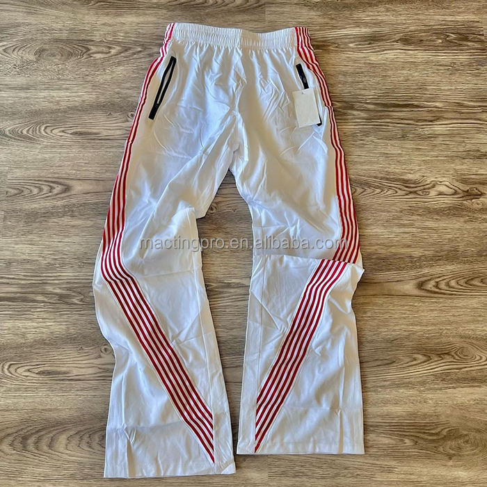 Grey Flare Sweatpants Elastic Waist Closure Men'S Y2K Streetwear Wide Leg Sweatpants