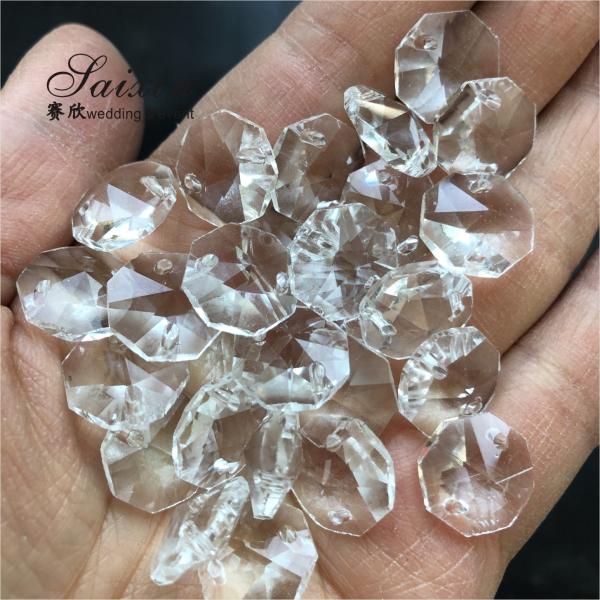 AAA 14mm machine cut clear octagon shape hanging crystal decorations bead for