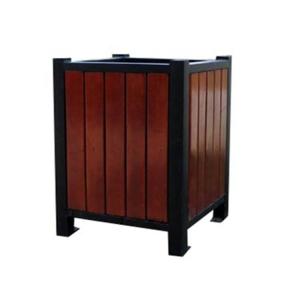 Wholesale Unique Square Garden Wood Planter With Metal Frame Weather Resistant from china suppliers