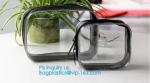 Personalized foldable clutch bag for women geometric pattern pvc makeup cosmetic