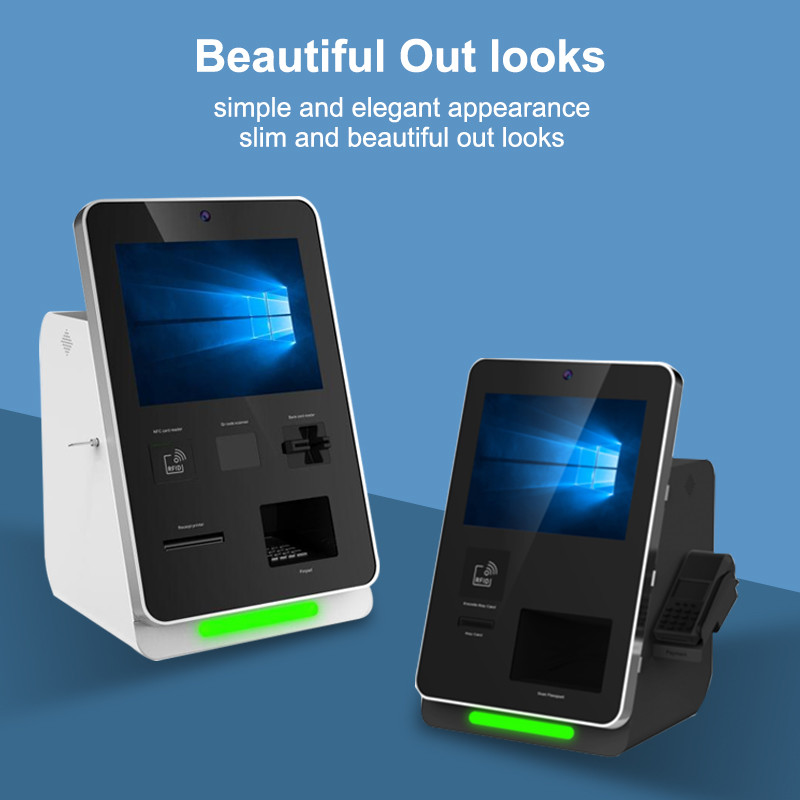 Check In Check Out Self Payment Kiosk Self Service Touch Screen Kiosk With Camera Printer