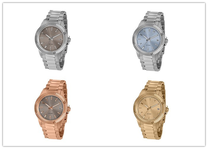 Men Quartz Stainless Steel Watch 100m Water Resistant Solid Band Timepieces