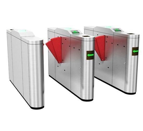 SUS304 Retractable Flap Barrier Turnstile RFID Waist Height Turnstile Gate
