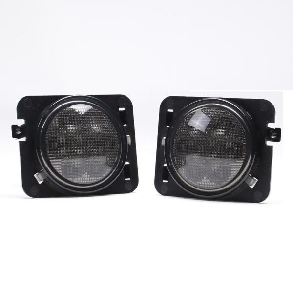 LED Side Maker Smoke Lens for Jeep Wrangler Amber Front Fenders Flare Parking