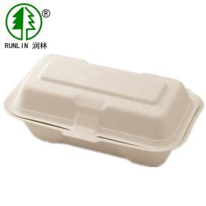 Wholesale Plant Fiber White Bagasse Clamshell Box Biodegradable Microwavable Food Containers from china suppliers