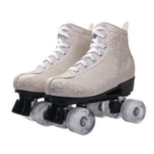 China Flashing Four Wheels Quad Roller Skate With Snake Leather For Men Women on sale