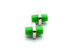 Green Simple FC Fiber Optic Adapter Single Mode With Zirconia Sleeves ROHS