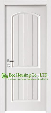 Composite White Color Timber Veneer Wooden Door With Lever Handle, Wood Painted