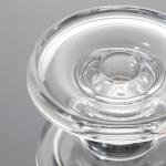 Dinner Crystal Clear Glass Pillar Candle Holders Machine Pressed For Pillar