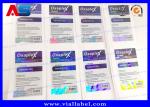 CMYK Printing Holographic HCG Vial Label Thickness 50um 100 tablets label