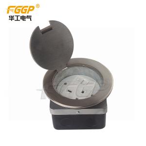 China Normal / Soft Round Stainless Steel Pop Up Electrical Floor Box Power Socket on sale