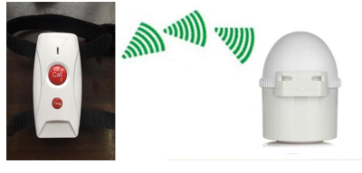 Home wireless security fire alarm system call button flashing light