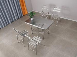 Wholesale Polished Furniture Aluminium Profiles Rectangular Folding Aluminum Table Chairs from china suppliers