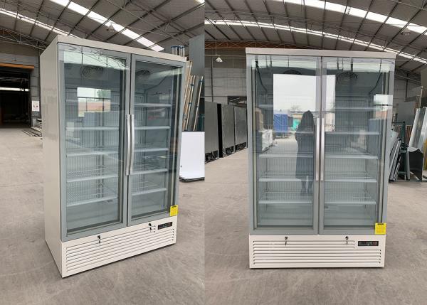 Quality R290 Double Glass Door Display Fridges Automatic Defrosting for sale