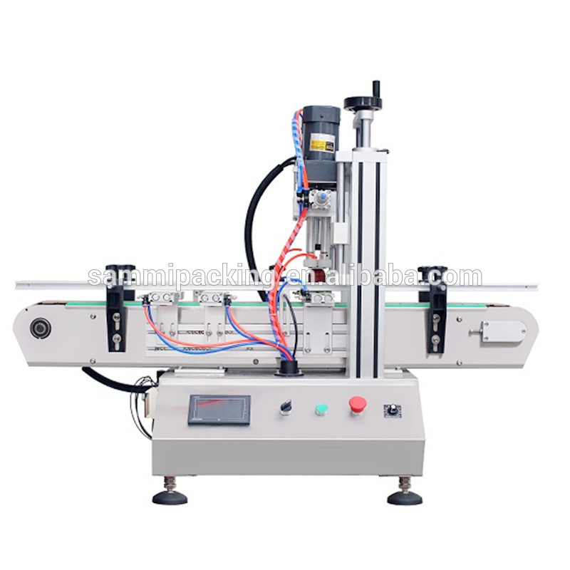 Pneumatic Tabletop Automatic Bottle Capping Machine For Plastic Bottle Jar