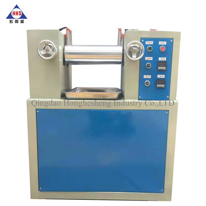 Small Two Roll Open Rubber Mixing Mill Laboratory Scale PLC Control 380V