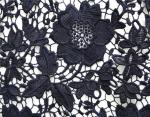 New dyeable lace fabric flower design black crochet cotton lace new design water