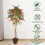 Fiberglass Material Artificial Azalea Tree 245CM Indoor Decoration