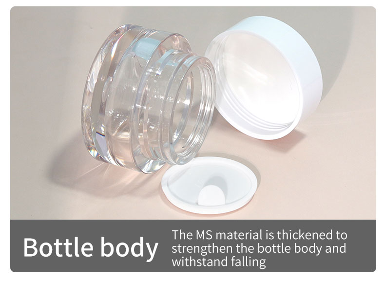 Transparent 50G Acrylic Double Wall Jar for Cosmetic Cream PETG Base Material